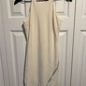 Planet Gold Cream Mini Dress with Silver Detail